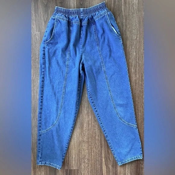 VINTAGE BRISTOL BLUES Elastic Waist Denim Jeans Western Retro | Size 10 (vtg 14) - Picture 4 of 11